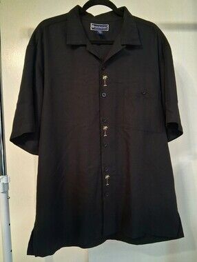 Men's Limited Edition Vintage Weekender ButtonUp Shirt w/ Palm Embroidery Sz L